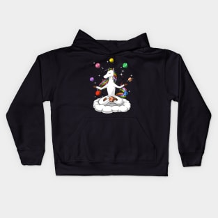 Space Unicorn Yoga Meditation Astronomy Lover Kids Hoodie